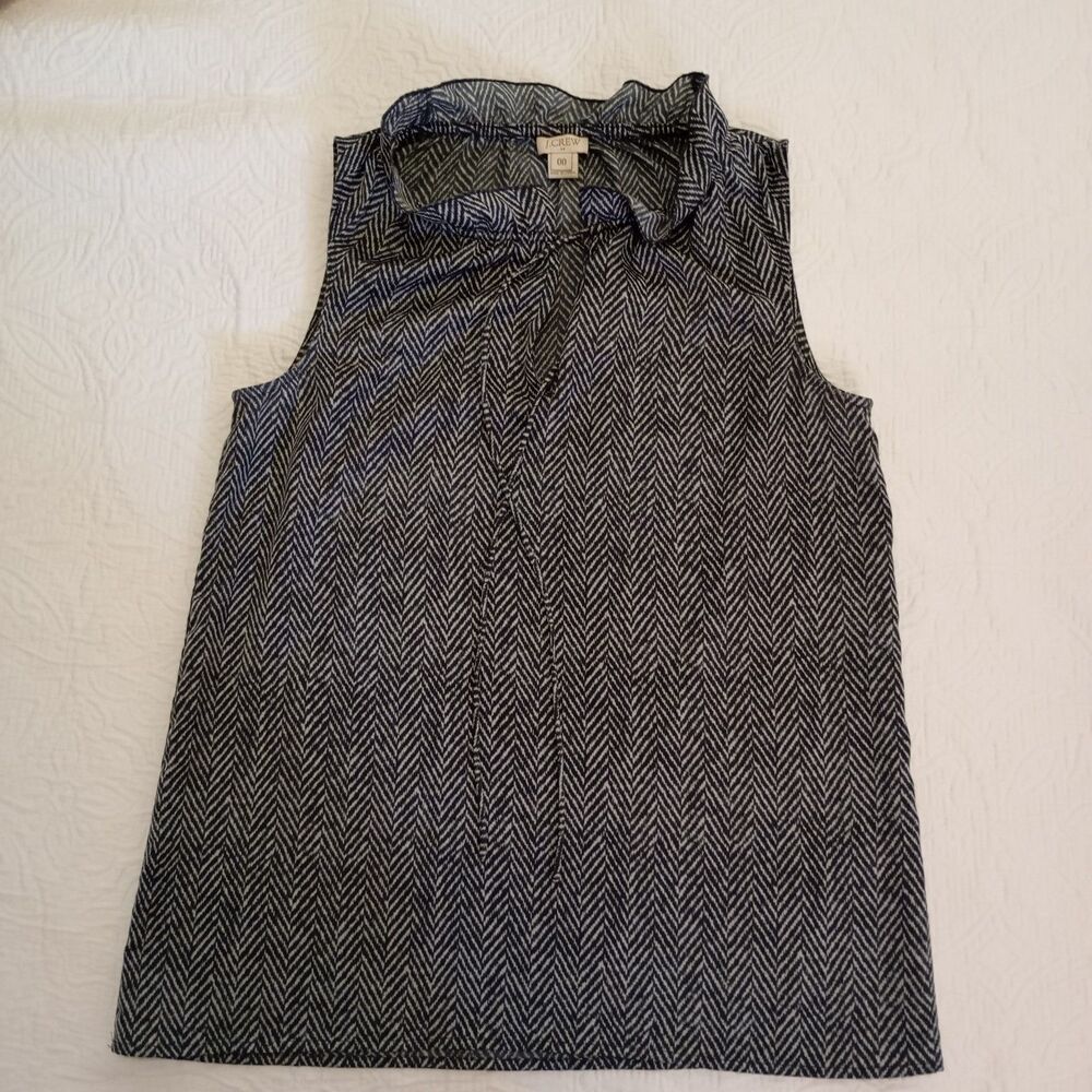 J.CREW Blouse With Black and White Print Size 00